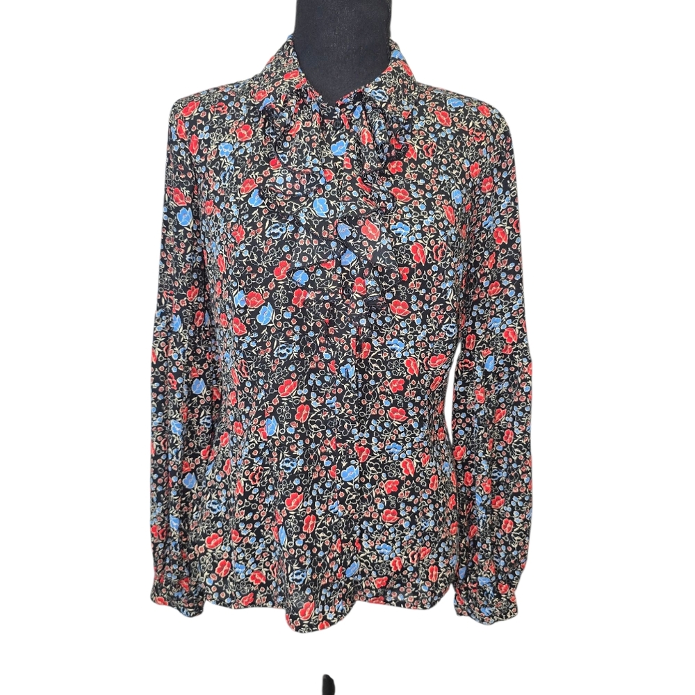 ⭐️NWOT Free People Cottagecore Floral Ruffled Boho Buttoned Shirt Sz S